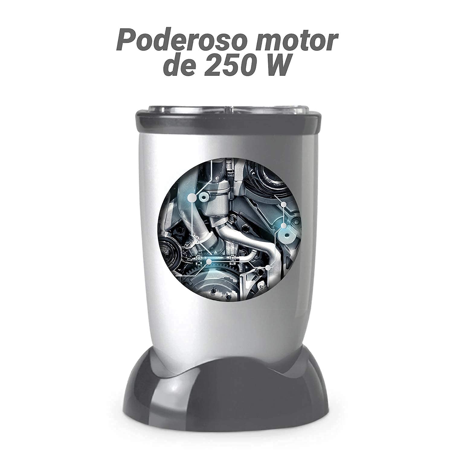 Licuadora Procesador/Pulverizador de Alimentos Bull 250w en pocos minutos Professional Blender | Libre BPA | Cuchillas Desmontables Acero Inoxidable Practico