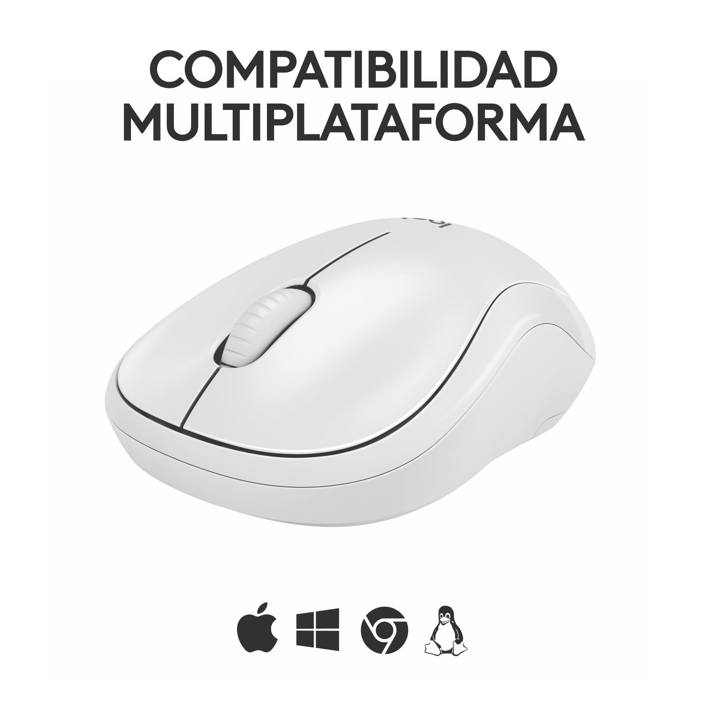 Logitech Mouse Bluetooth silencioso M240, inalámbrico, Compacto, portátil, Seguimiento Suave, batería 18 Meses, Windows, macOS, ChromeOS, Compatible con PC, Mac, laptops, Tablets - Blanco