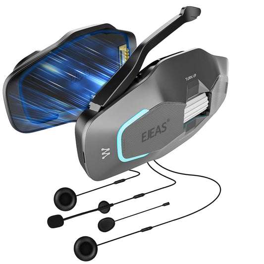 Auriculares de Casco SolaMr X10 Negro con Bluetooth 5.1 y Cancelación de Ruido para Motociclistas