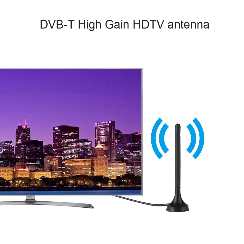 Bewinner1 Antena de TV Digital con Atracción Magnética y Recepción Doble Frecuencia UHF/VHF