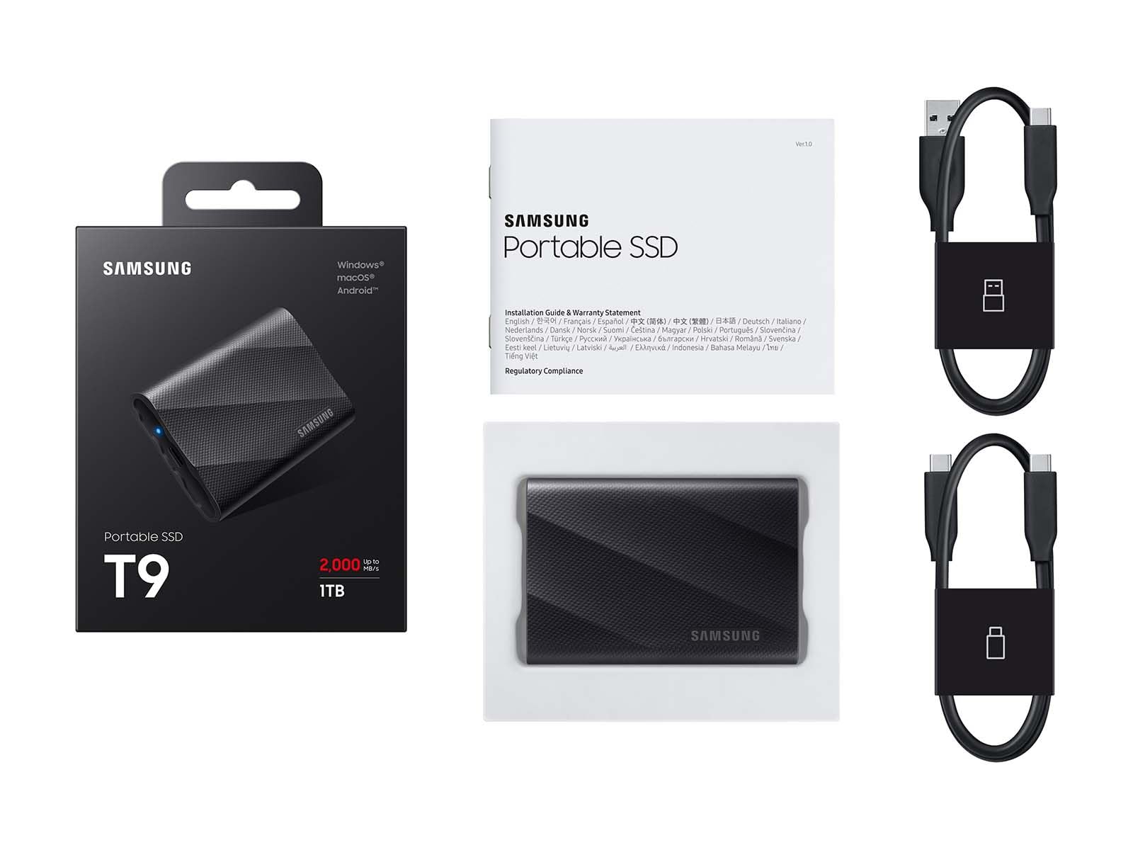 SSD Portátil Samsung 2TB Negro Resistente para Fotógrafos y Creadores de Contenido