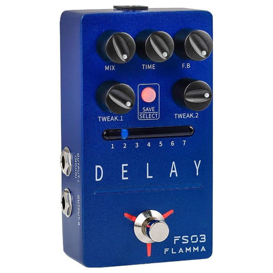 Pedal de Guitarra FLAMMA Estéreo con 11 Efectos de Modulación True Bypass FS03
