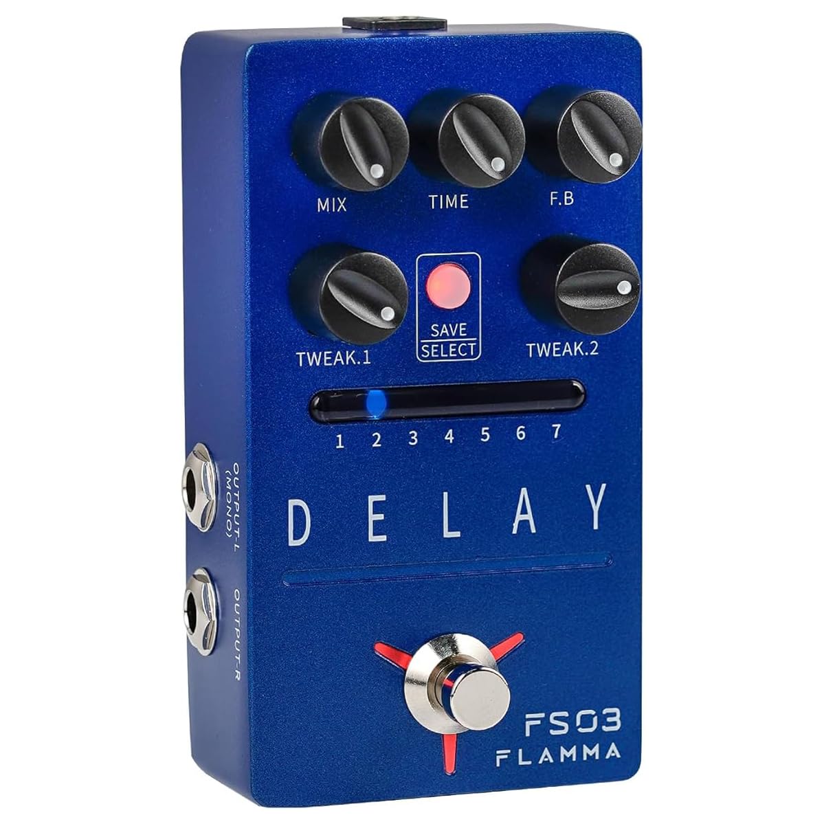 Pedal de Guitarra FLAMMA Estéreo con 11 Efectos de Modulación True Bypass FS03