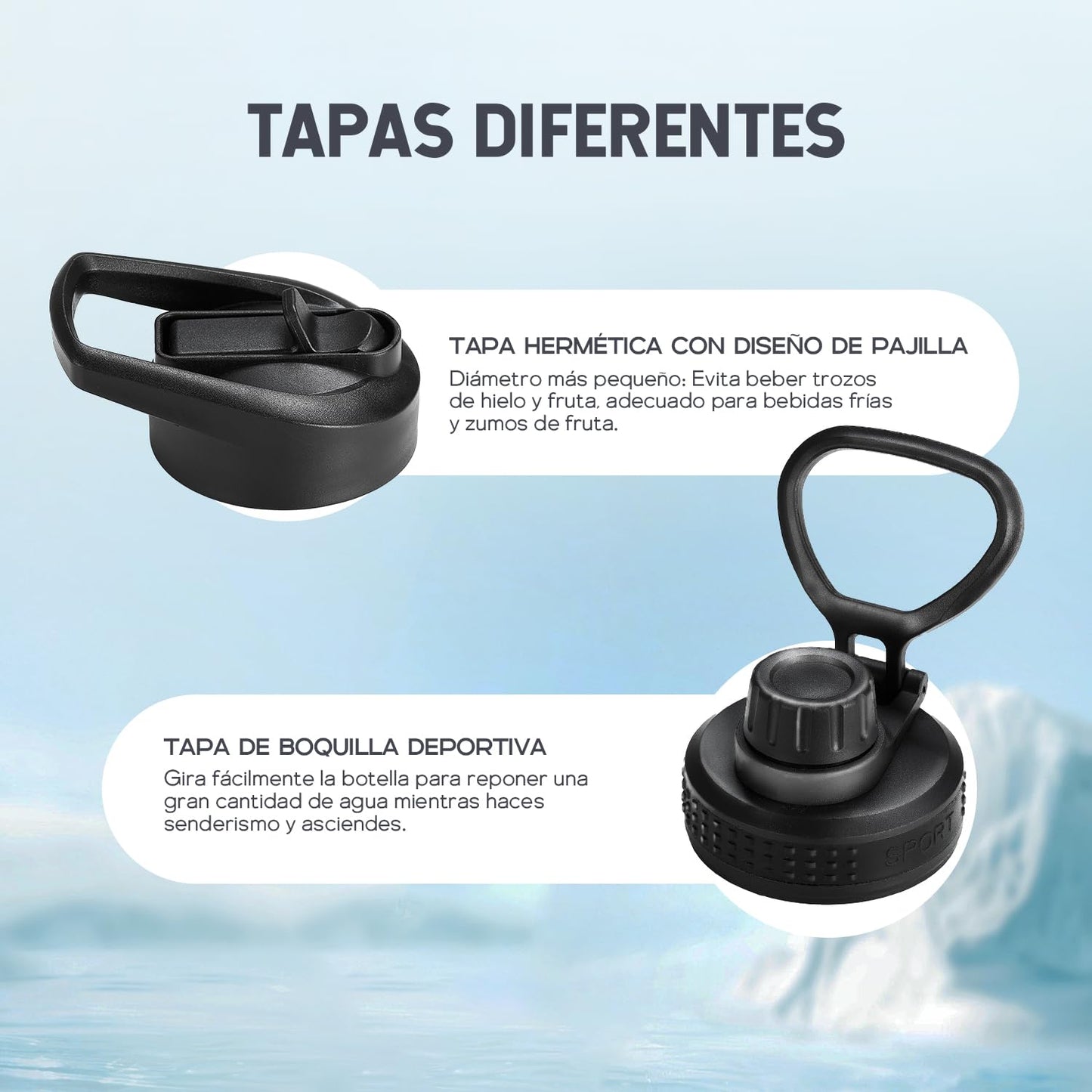 Termo Acero Inoxidable OSLIFE Negro Hermético Antigoteo 1000ml para Viaje y Senderismo