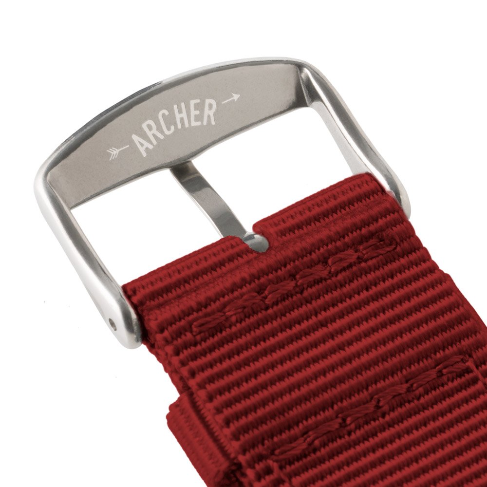 Archer Watch Strap - Correas de Reloj de Nailon Premium de Liberación Rápida (Rojo, 20mm)