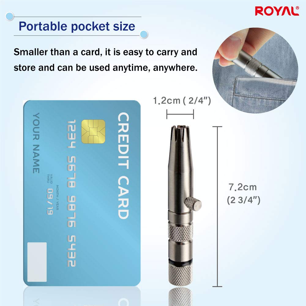 Real Premium - Recortadora de pelo para nariz "Silver Bullet", manual, sin batería, inoxidable, impermeable, sin dolor, con mecanismo patentado ET-3