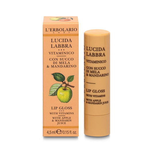 LErbolario L'erbolario lip gloss - apple & mandarin - hydrate, protect and soften lips with a light shimmer - cruelty free, dermatologically tested, no silicones, parabens, or petrolatum - .15 oz