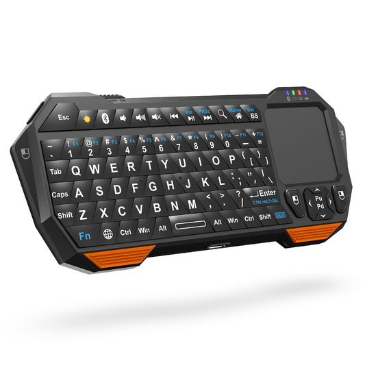 Teclado Bluetooth Inalámbrico Fosmon Negro con Touchpad Retroiluminado Portátil