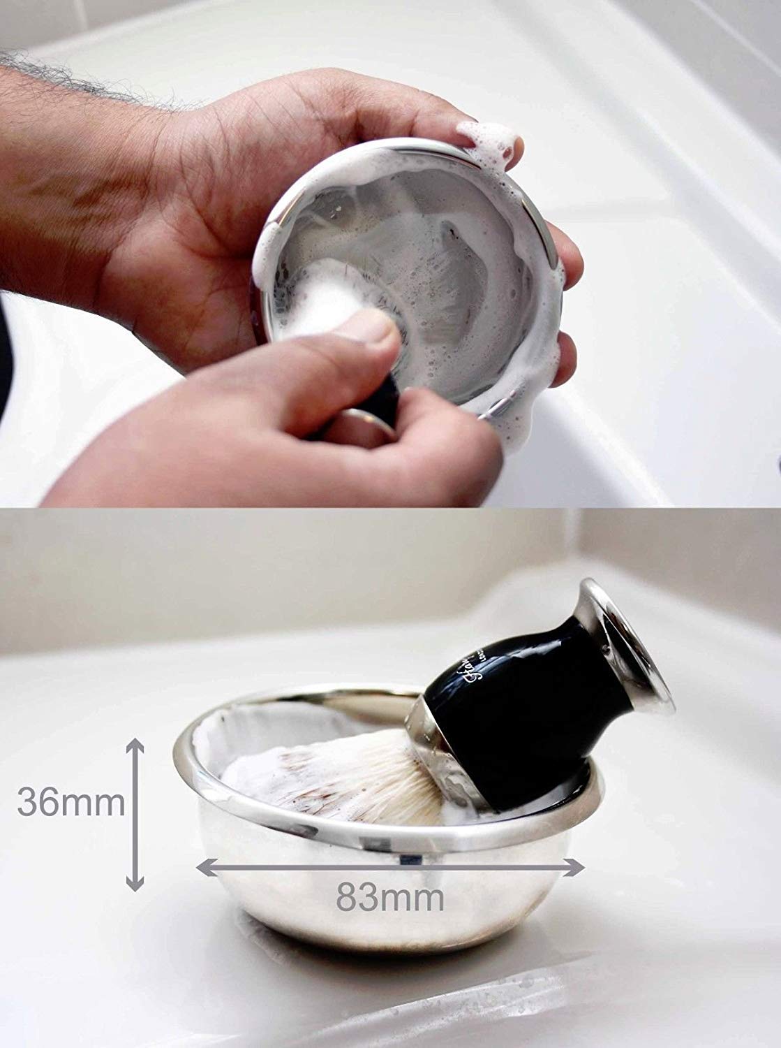 Haryali London High Grade German Stainless Steel Non Magnetic Polished Shaving Soap Bowl by Haryali London