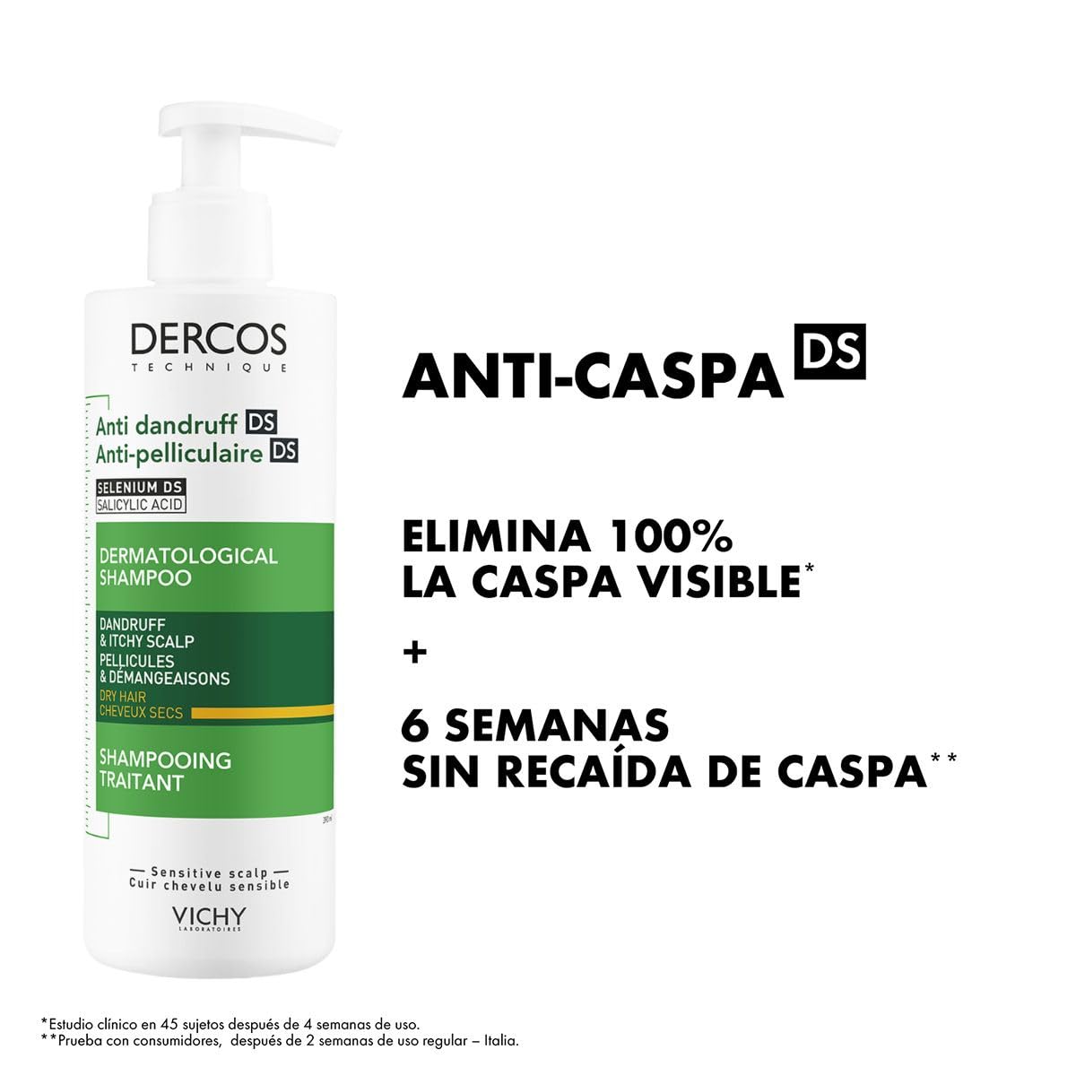Shampoo Anticaspa Vichy Dercos Seco 390ml