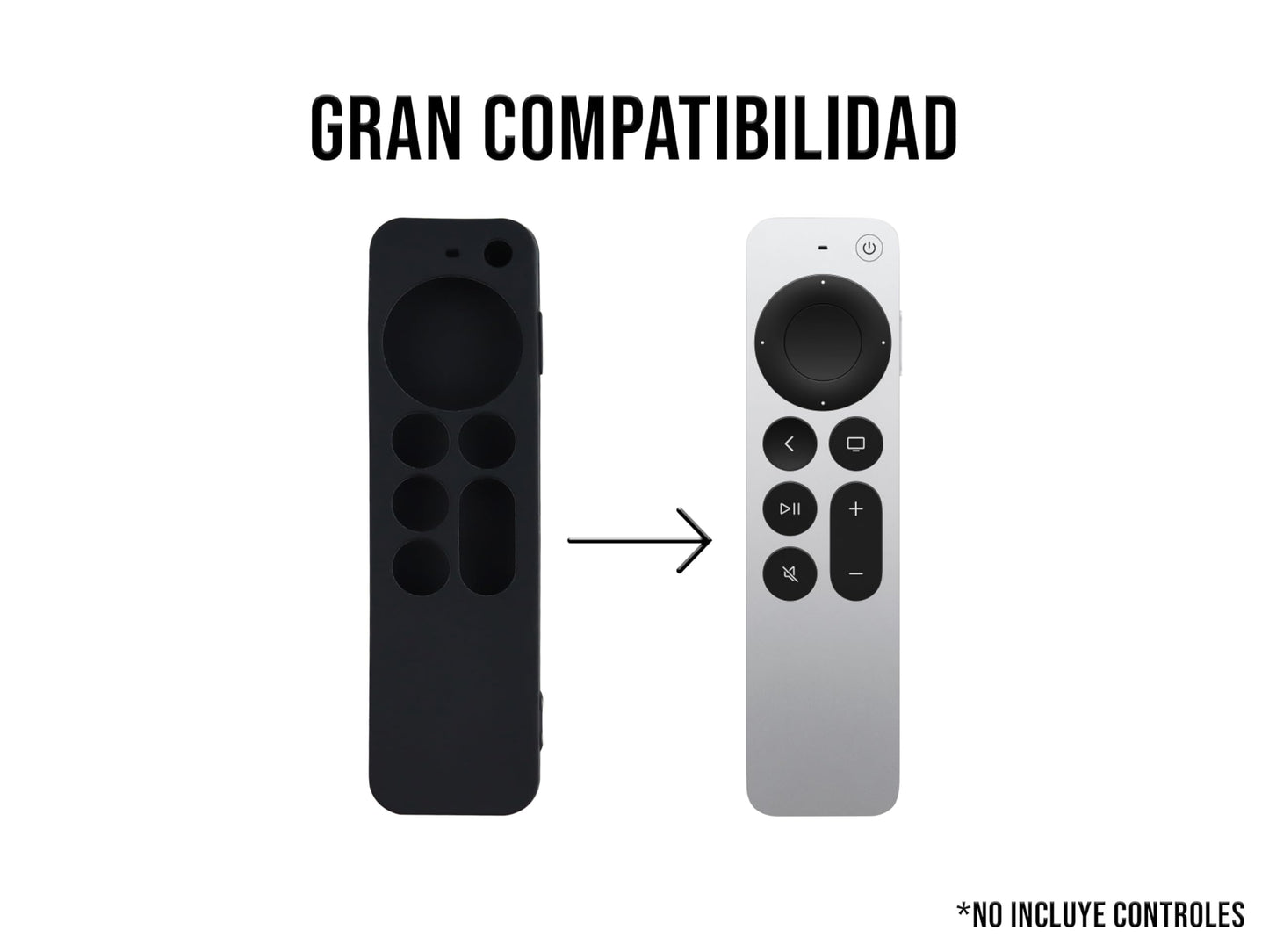CONTROL EXPERT Funda para Control Compatible con Apple TV 4k 2 Generación Silicon Case Protector (Negro)