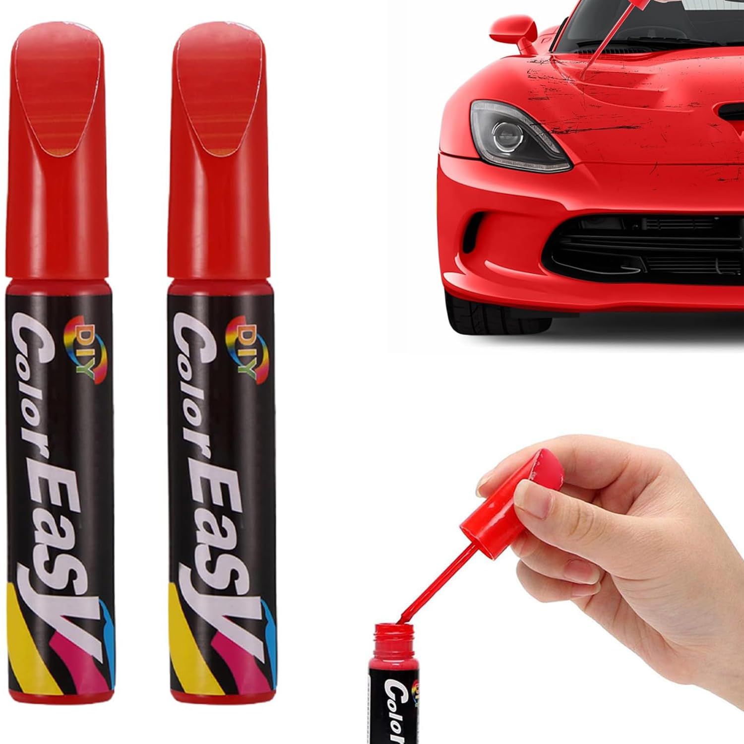 Bolígrafo Reparador MCSWKEY Rojo 2 Piezas para Arañazos Menores en Coche