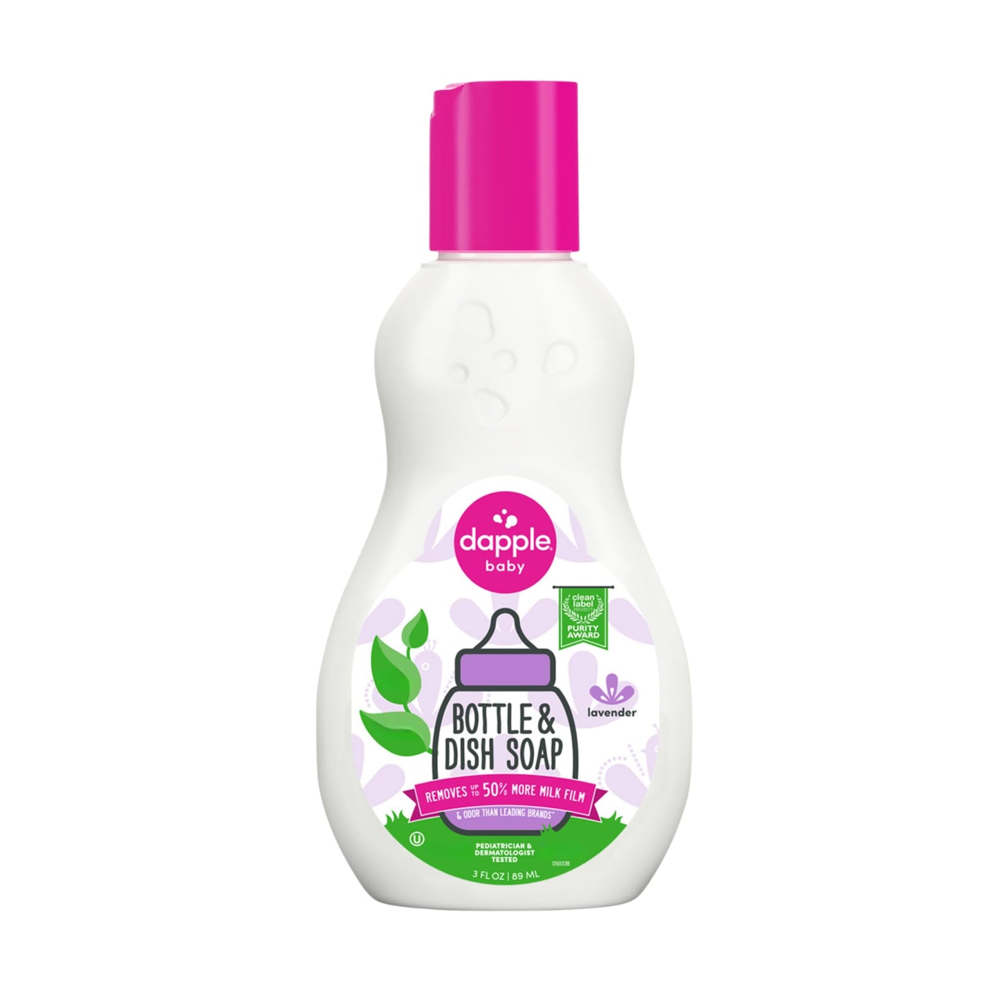 Dapple Baby Bottle and Dish Liquid, Lavender, Travel Size, 3 Fluid Ounce