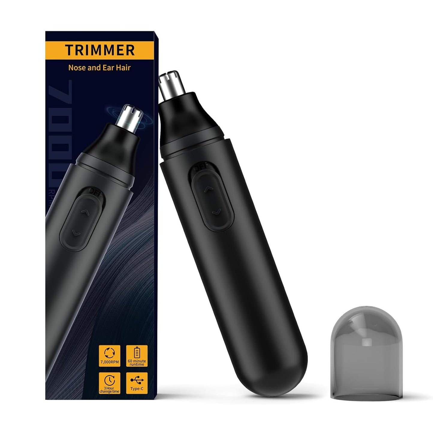 Recortadora de pelo de oreja y nariz para hombres, 4 en 1, recargable por USB, profesional para cejas y faciales, con cabeza impermeable, hoja de acero inoxidable de doble filo