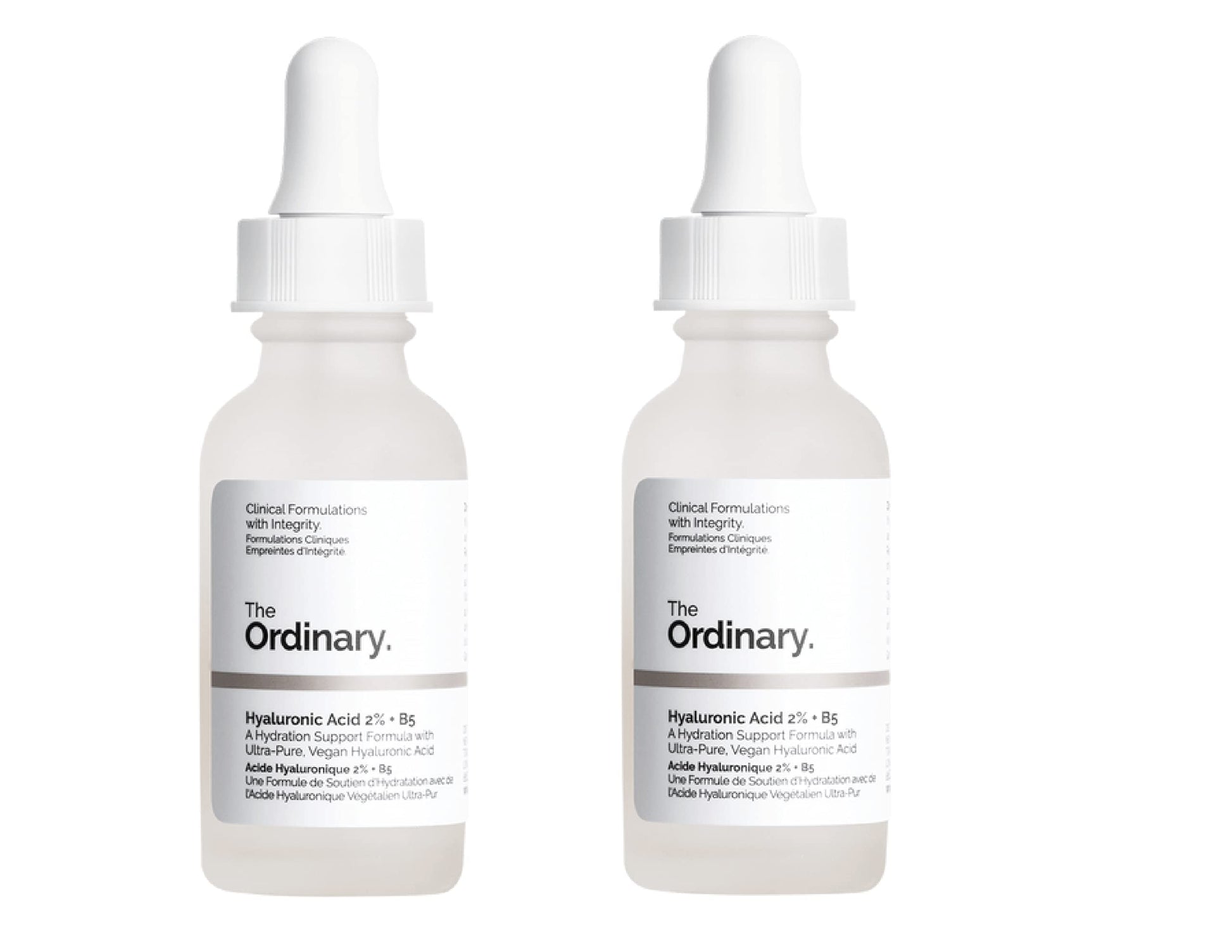 Set of 2 The Ordinary Hyaluronic Acid Serum 2% + Vitamin B5 30ml - Moisturizing Anti-Aging Skin Care Bundle