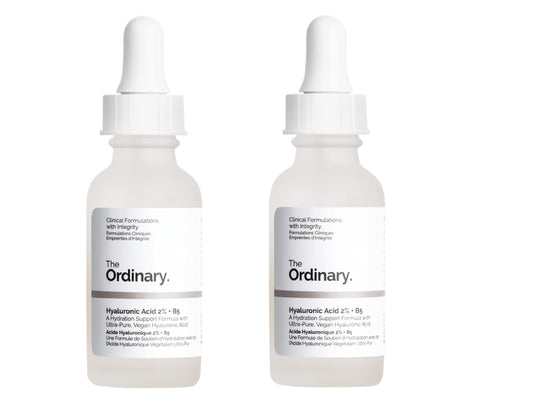 Set of 2 The Ordinary Hyaluronic Acid Serum 2% + Vitamin B5 30ml - Moisturizing Anti-Aging Skin Care Bundle