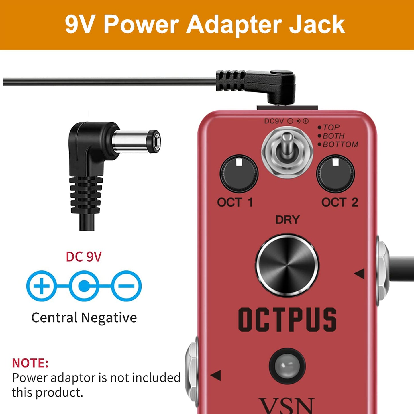 VSN Guitar Octave Pedal For Electric Guitar Precise Polyphonic Octave Effects Generator Octpus Guitar Pedals True Bypass Mini Size …