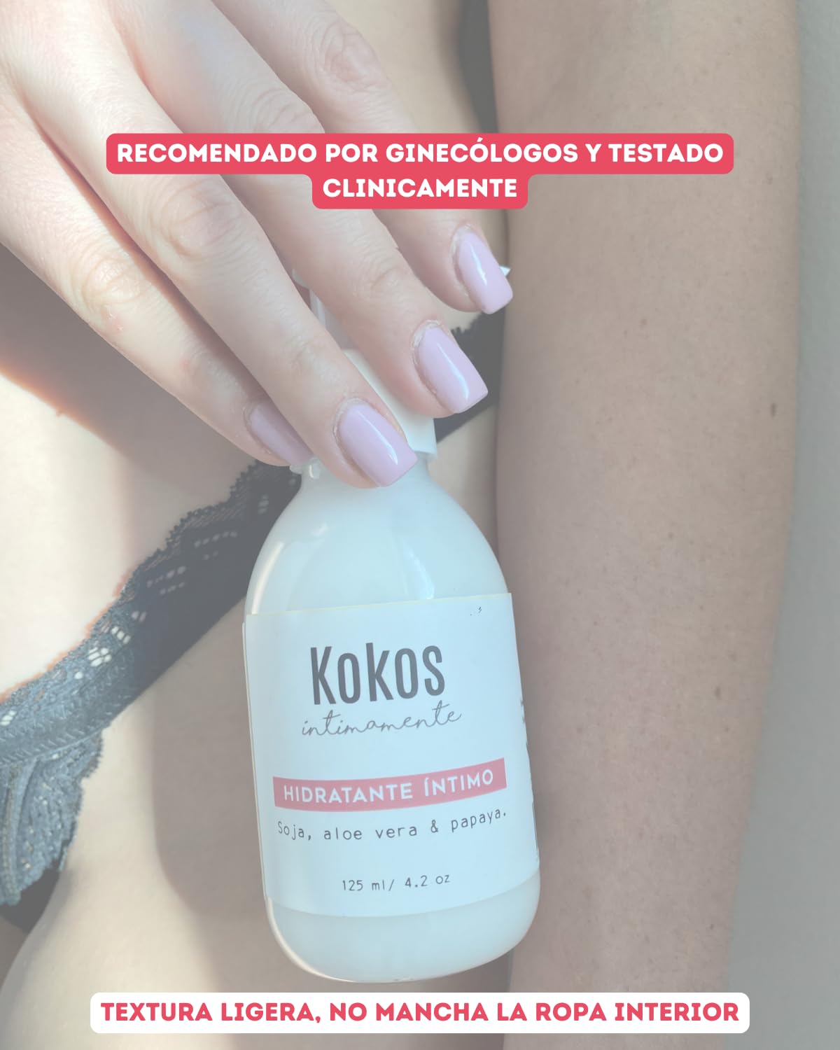 KOKOS Organic, Hidratante Vaginal, Alivia resequedad y sensibilidad en la zona íntima, Protege la zona vulvar, No contiene químicos, Contenido 120 ml.