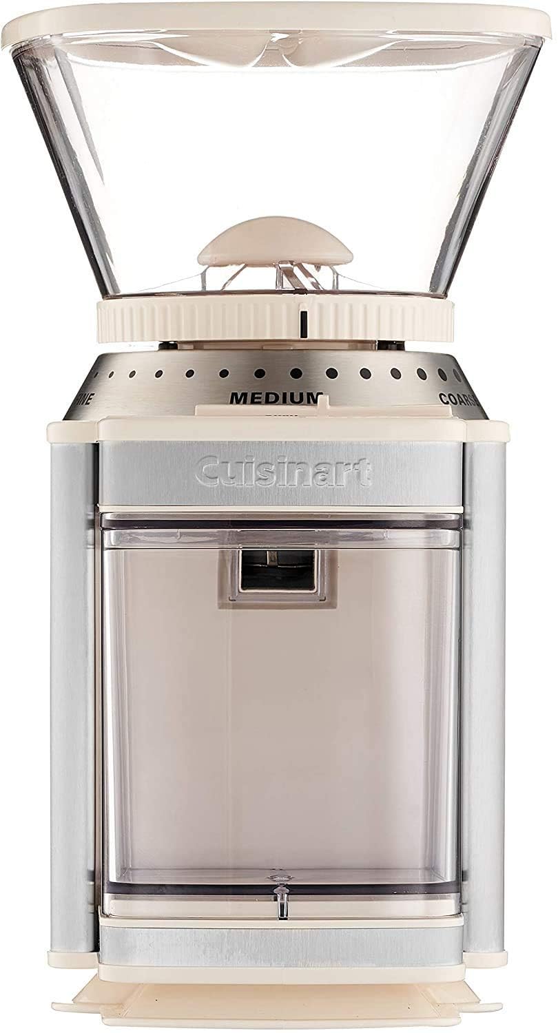 CUISINART - Molinillo de café eléctrico de un solo toque con selector de molienda de 18 posiciones, acero inoxidable, DBM-8CRMP1, crema