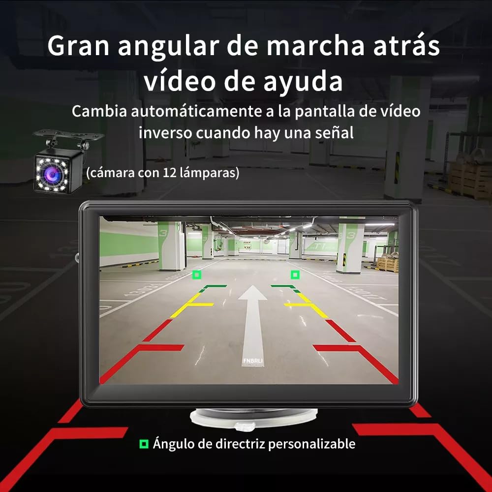 FINYQBET Pantalla Inalámbrica Estéreo para Coche, 7 Pulgadas, Apple Carplay & Android Auto/Mirror Link, IPS HD Pantalla Completa Táctil, Control de Voz, FM, AUX, TF + Cámara Trasera