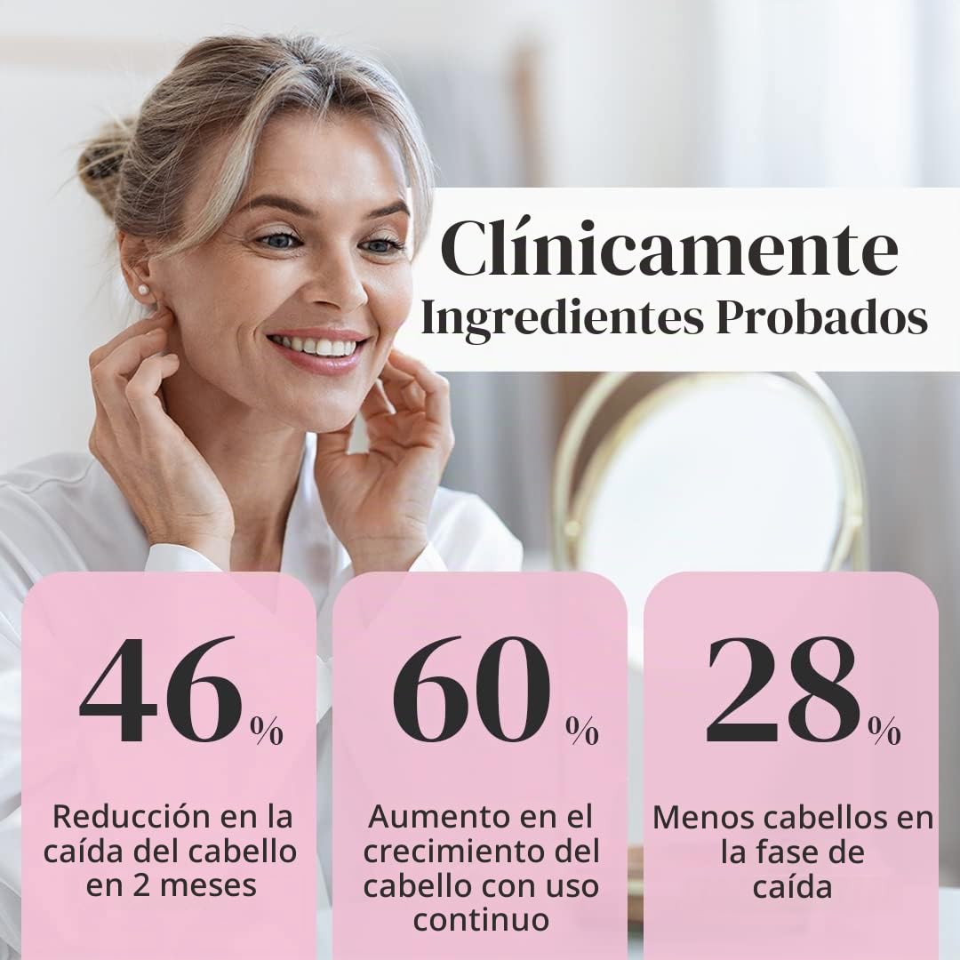 Suero Crecimiento Cabello Kerotin Ricino Bloqueador DHT para Mujer