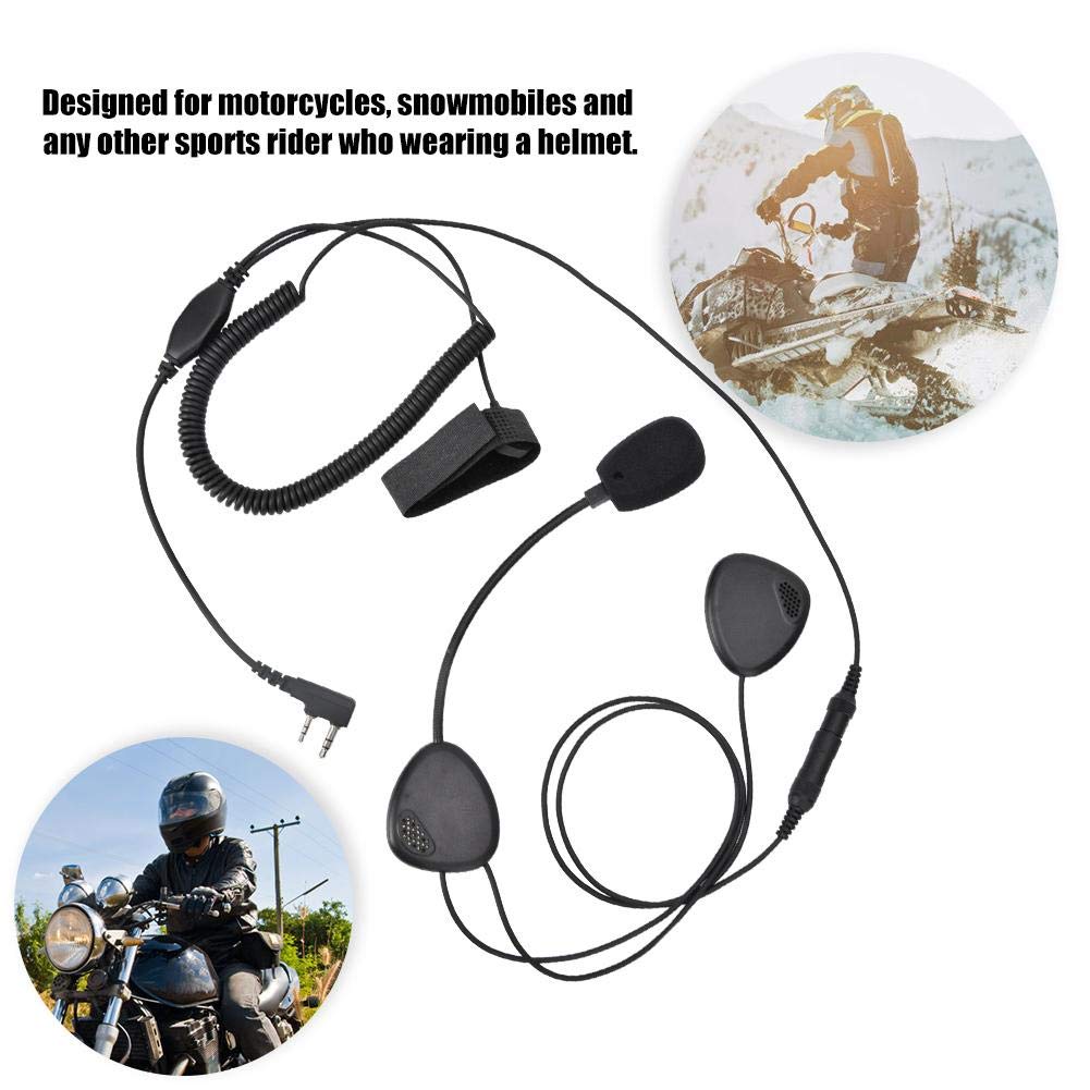 Mugast Casco de la Motocicleta Auricular con PTT Impermeable Walkie Talkie Radio Auricular