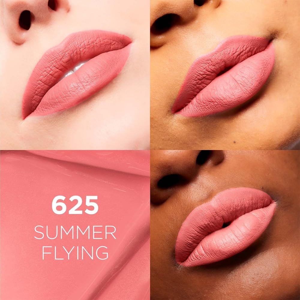 L'Oréal Paris, Infallible Matte Resistance Nudes, Labial Líquido Mate Larga Duración 16hr, Color Intenso con Ácido Hialurónico, Tono Summer Fling 625, 5ml