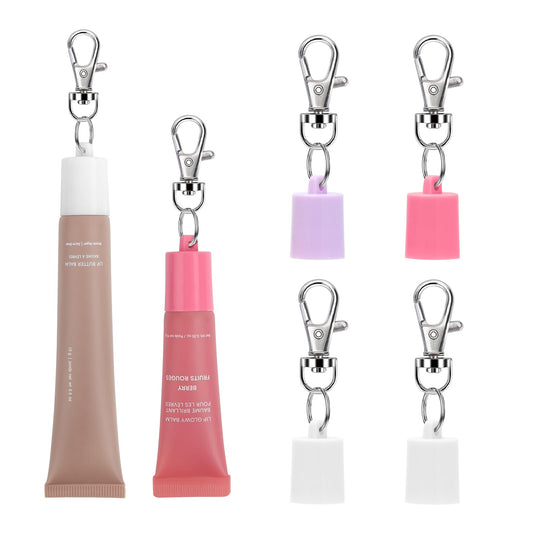 Llavero para llavero de 14 ml con bálsamo labial de 0.5 onzas, compatible con LANGIGE de 0.35 onzas, soporte portátil para llavero, Color, L