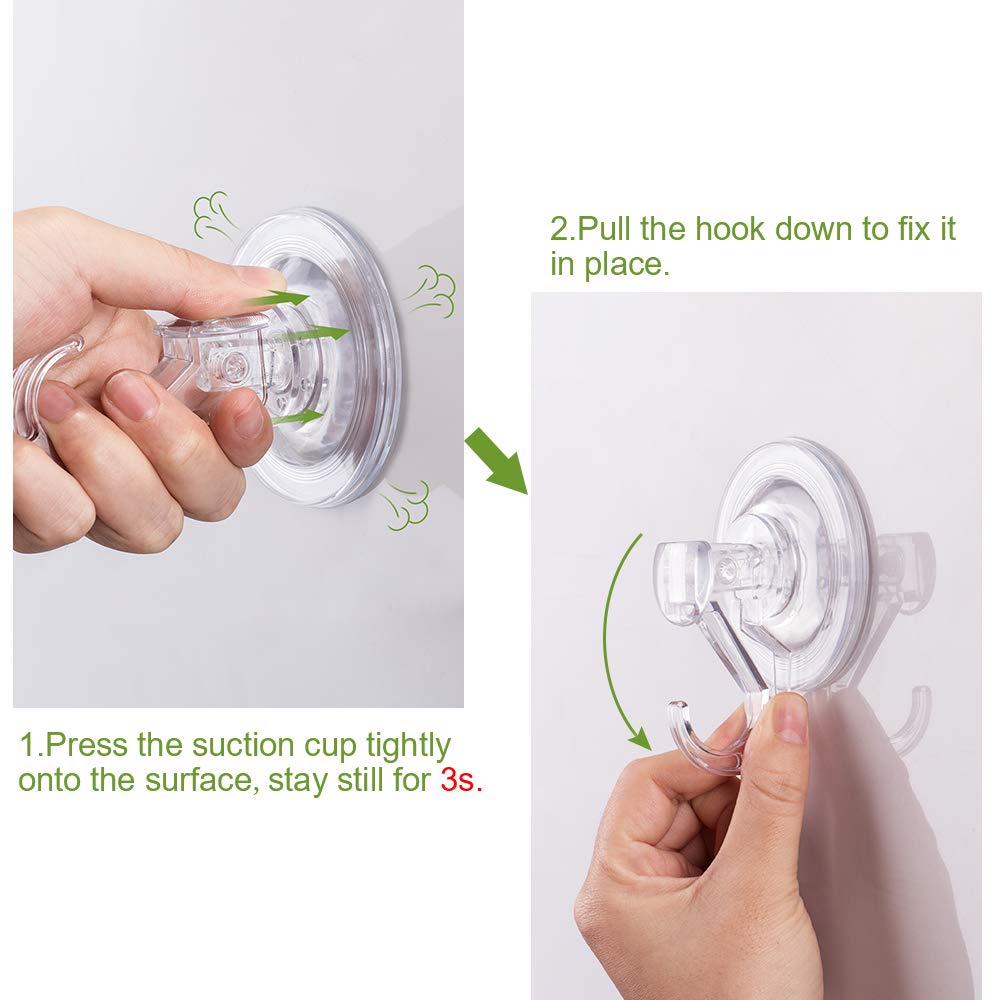 Ganchos de Succión Quntis Transparentes Reutilizables para Baño, Cocina, Puerta y Ventana