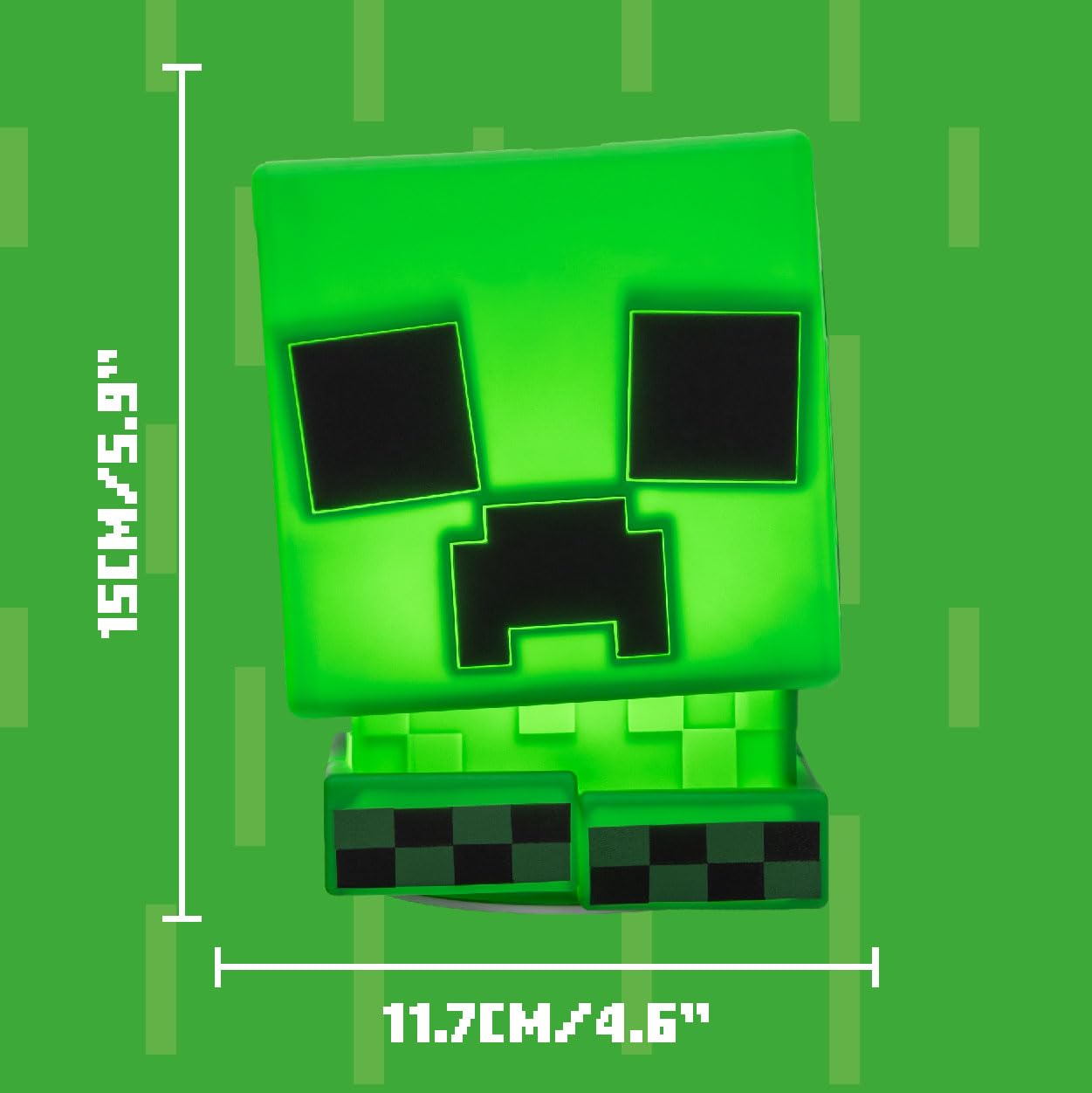 Lámpara Paladone Minecraft Creeper SquishyGlo Verde de Silicona Recargable para Niños y Adolescentes