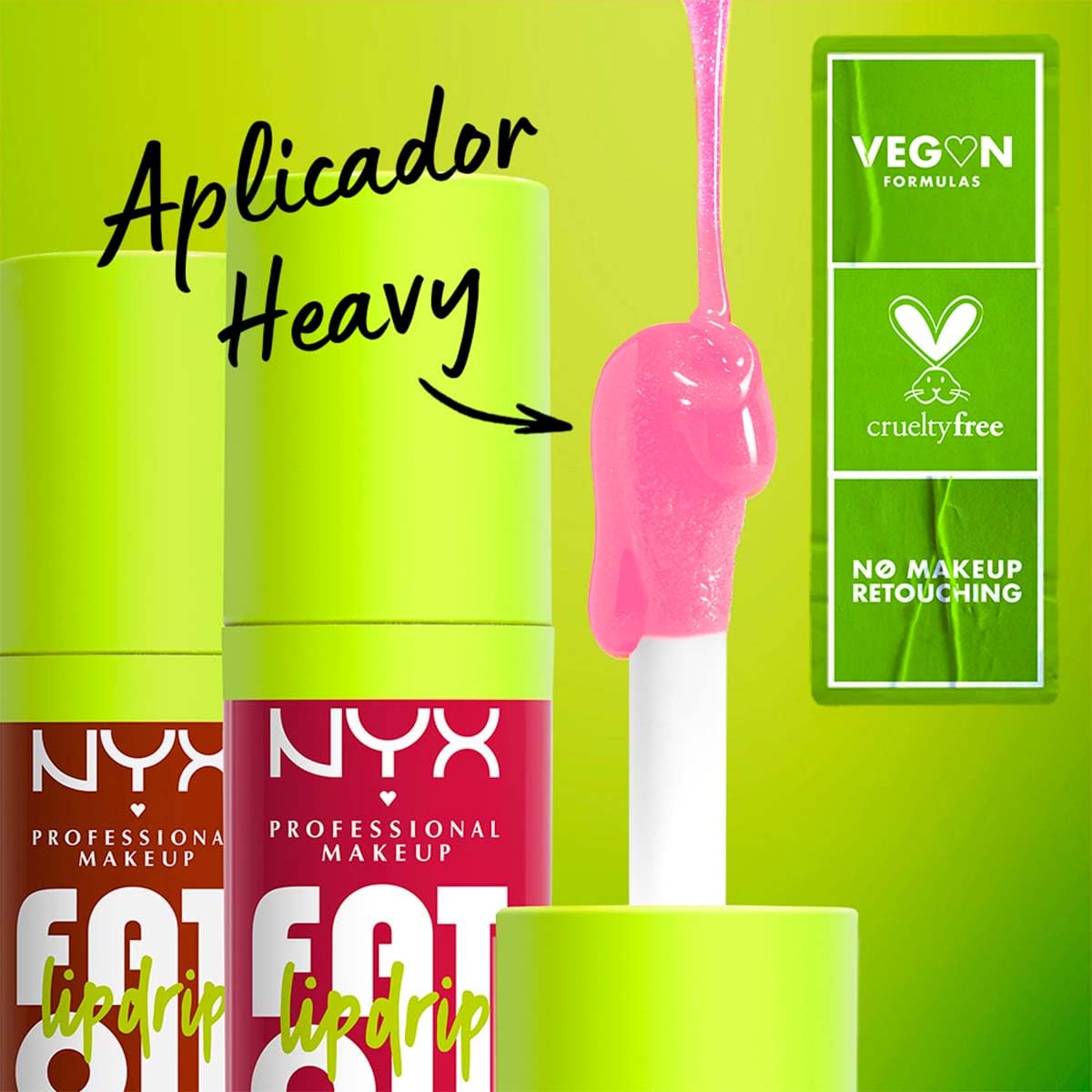 NYX Professional Makeup, Fat Oil Lip Drip Gloss, 4.8ml. Tono: Missed Call. Brillo labial hidratante con efecto jugoso hasta por 12 horas. Infusionado con aceite de aguacate, mora y frambuesa para una sensación no pegajosa. Fórmula vegana.