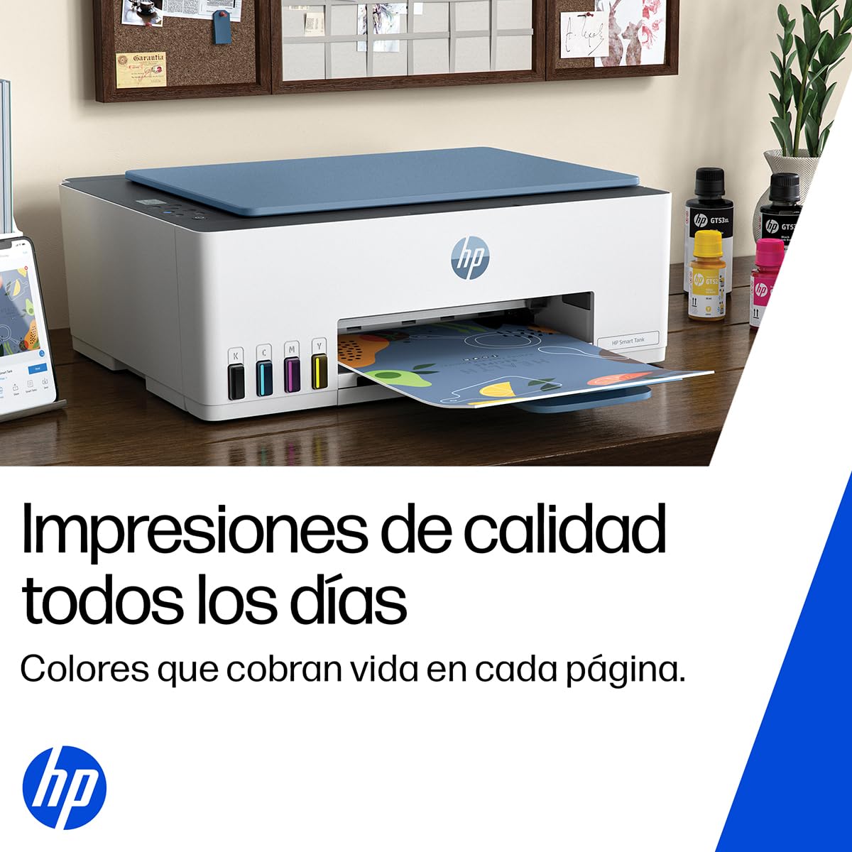 HP Impresora Multifuncional Smart Tank 585, Tinta Continua, Color, Wi-Fi, Dúplex (Doble Cara) Manual, Impresión Desde Smart App, hasta 2 años de Garantía* (1F3Y4A)