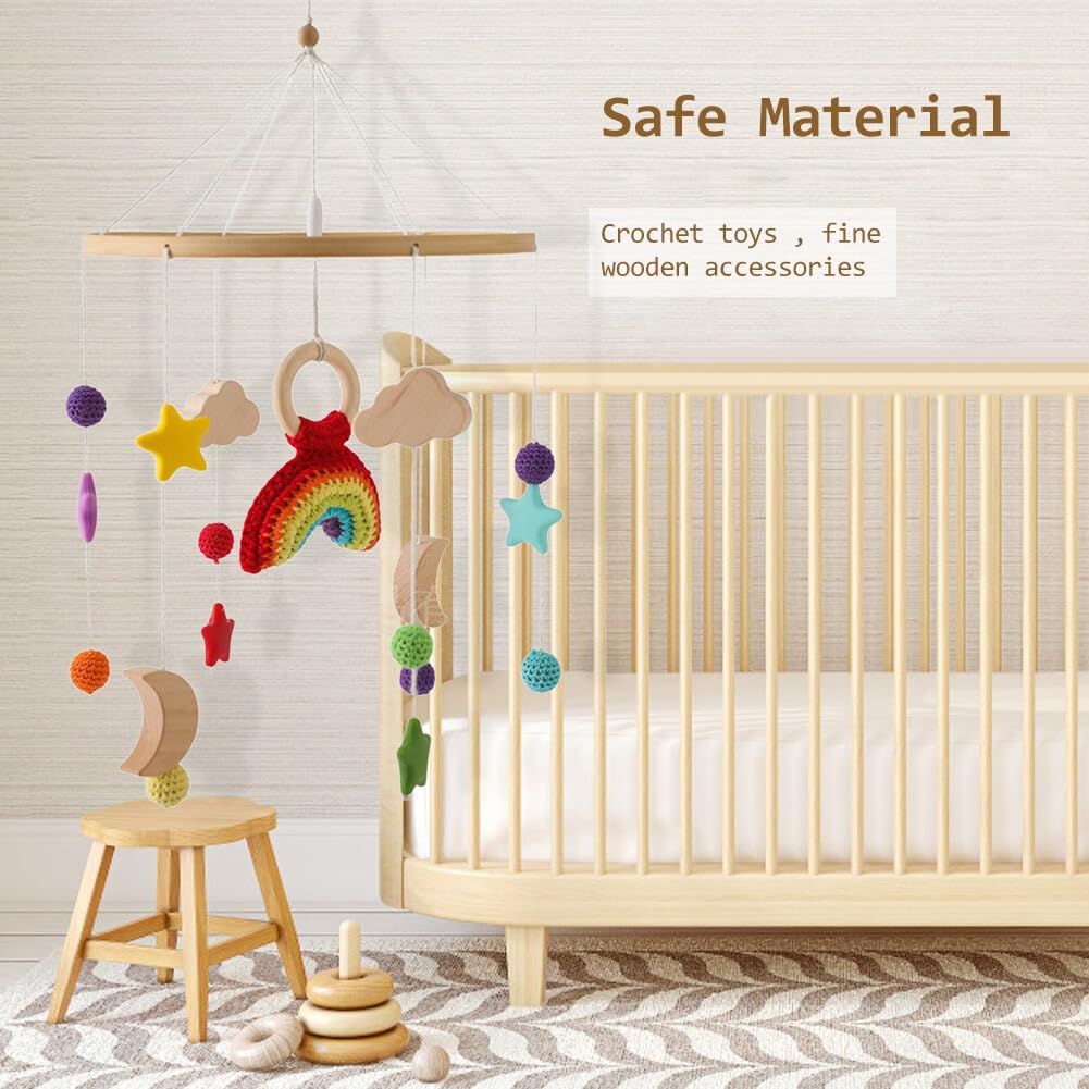 Decoración de guardería para cuna, móvil de bebé para cuna, diseño de cohete de ganchillo, decoración de guardería, móvil para moisés, colgante para guardería y decoración de techo