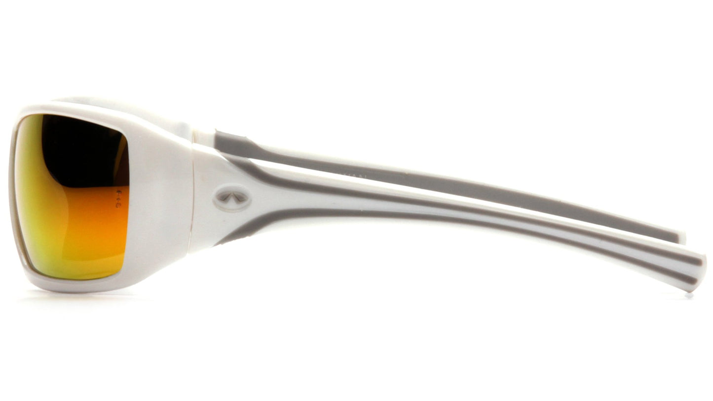 Anteojos de Seguridad Pyramex Goliath Blanco Espejo Rojo Cielo