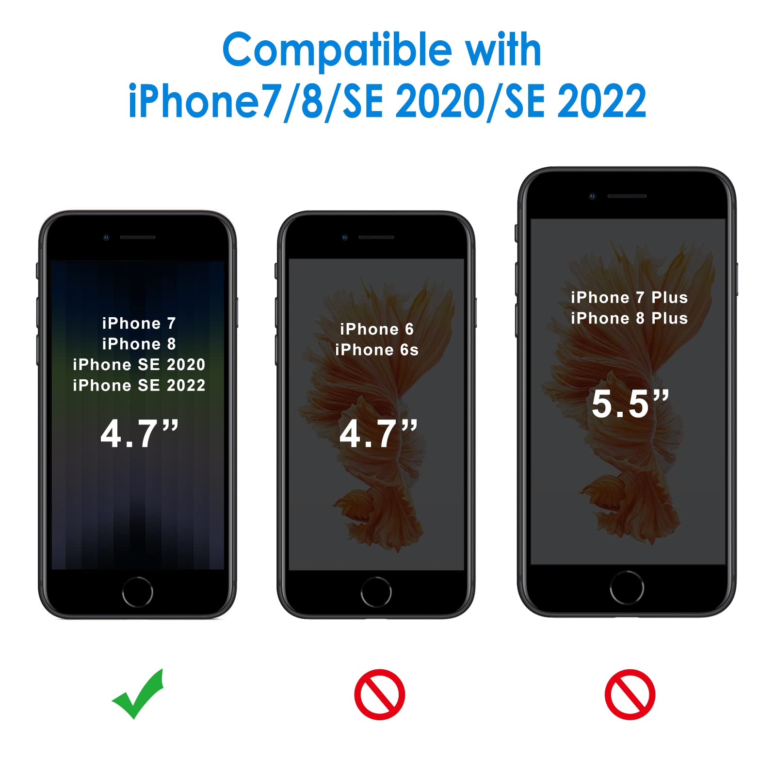 JETech Funda para iPhone SE 3/2 (Modelo 2022/2020), iPhone 8 iPhone 7, Anti-Amarillo Anti-Choques y Anti-Arañazos (Rojo)