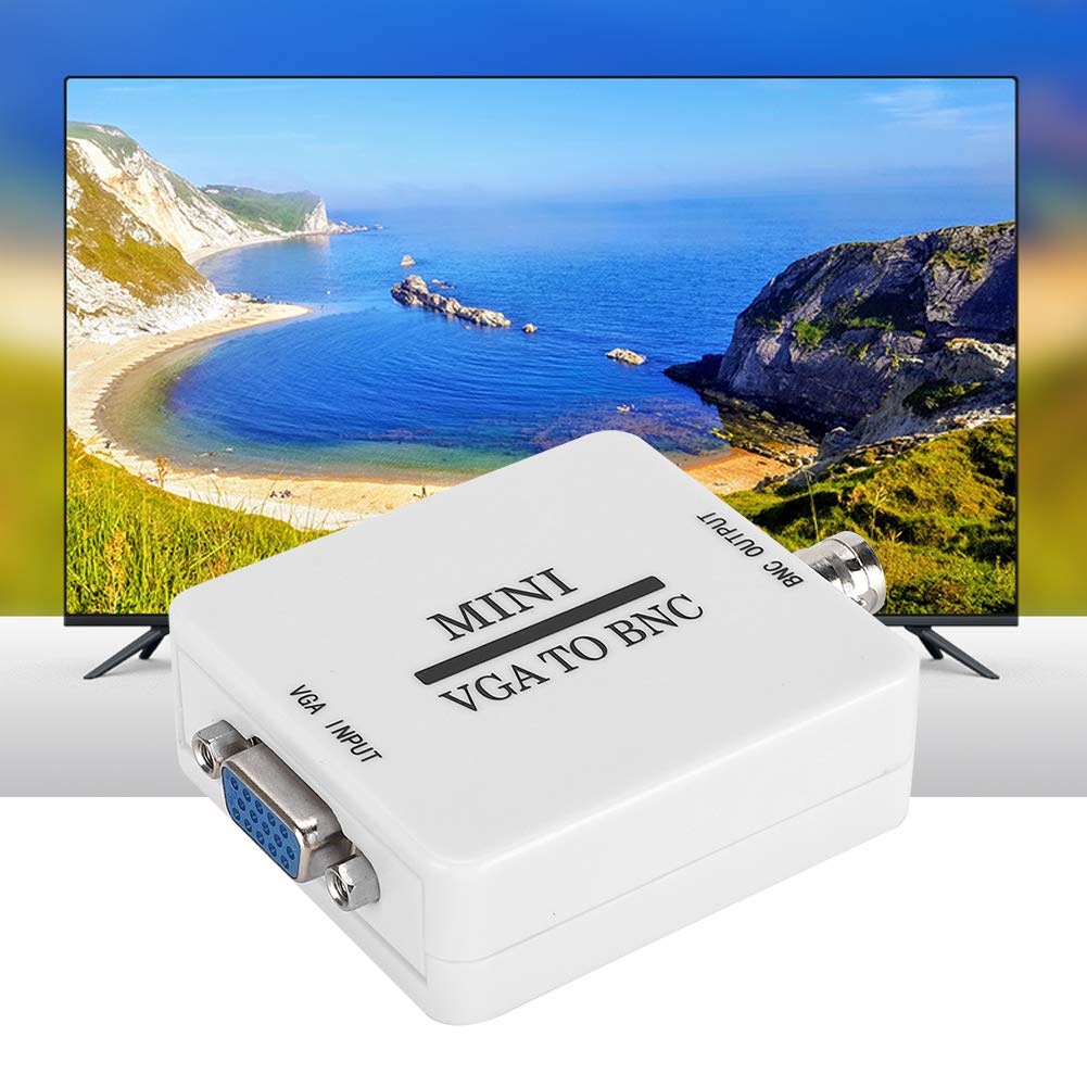 ASHATA VGA a BNC Converter, Mini HD VGA a BNC 1920 X para videoconferencia Home Theater TV Conversión de Imagen de computadora 1080 USB Video Converter para HDTV Monitores Televisores Computadoras