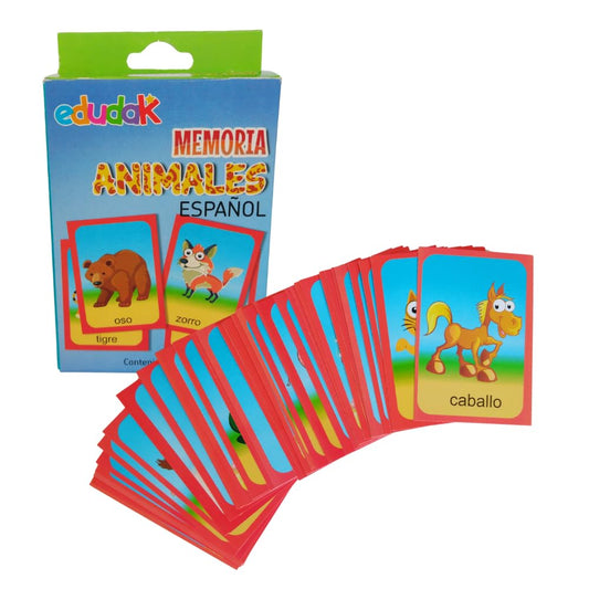 Edudak Juego de Memoria para Niños con Tematica de Animales. 60 Tarjetas. Juego de Mesa Infantil