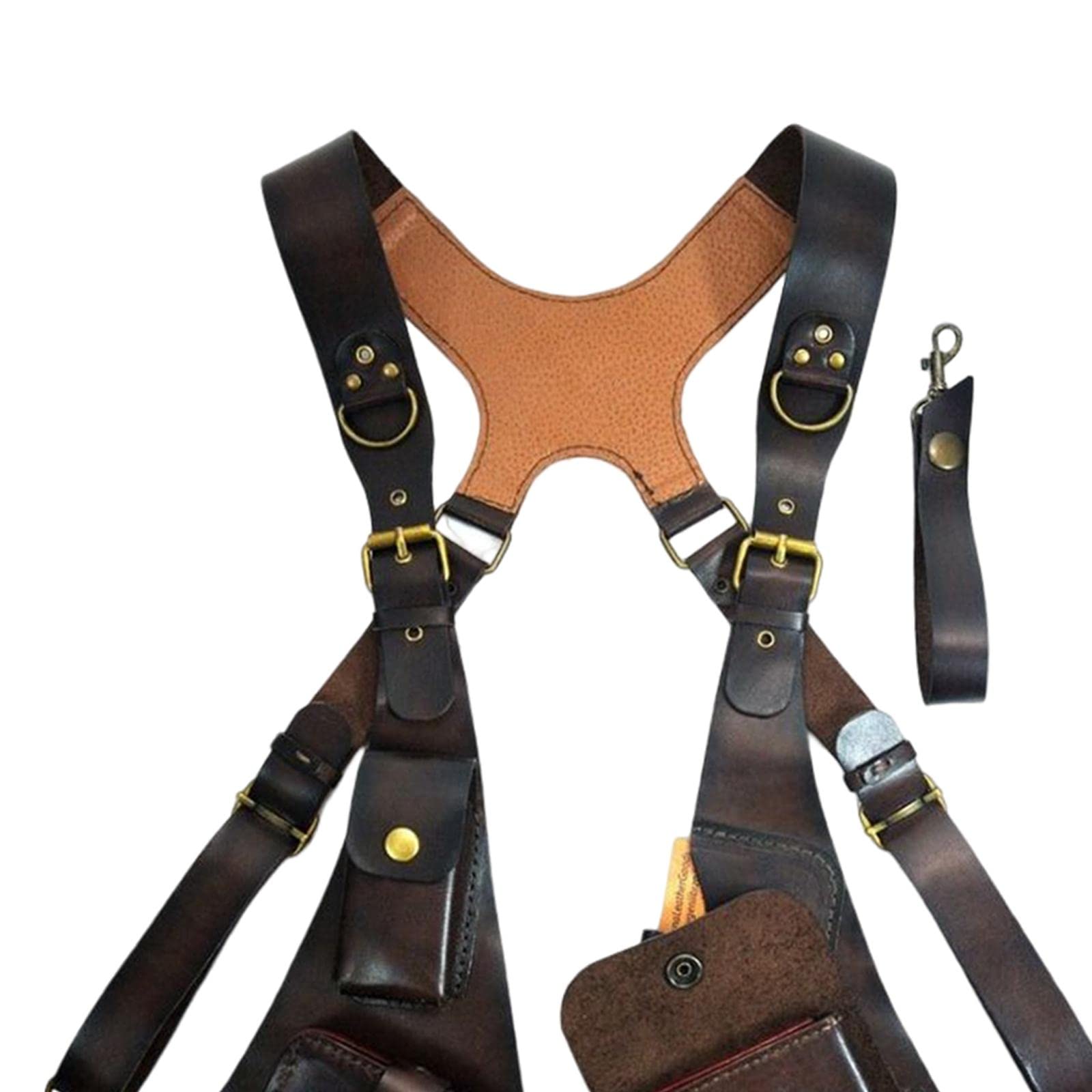 Harilla Bolsa de arnés de Hombro Steampunk, Cartera con Correa, Funda antirrobo para Hombres y Mujeres, para Montar en Bicicleta Deportiva, marrón