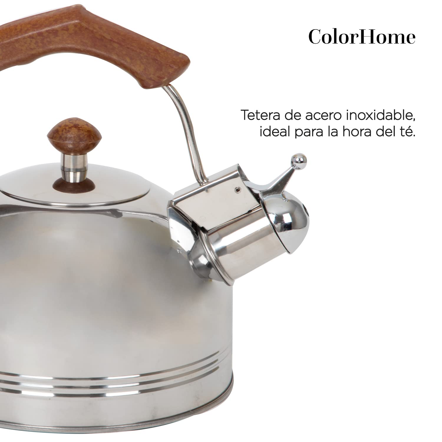 COLORHOME DESIGN | Batería de Cocina Acero Inoxidable - 11 Piezas – Triple Capa Y Tapas de Vidrio Templado – Mango de Baquelita Marrón - Juego de Caserolas de Cocina, Sartén, Teterá