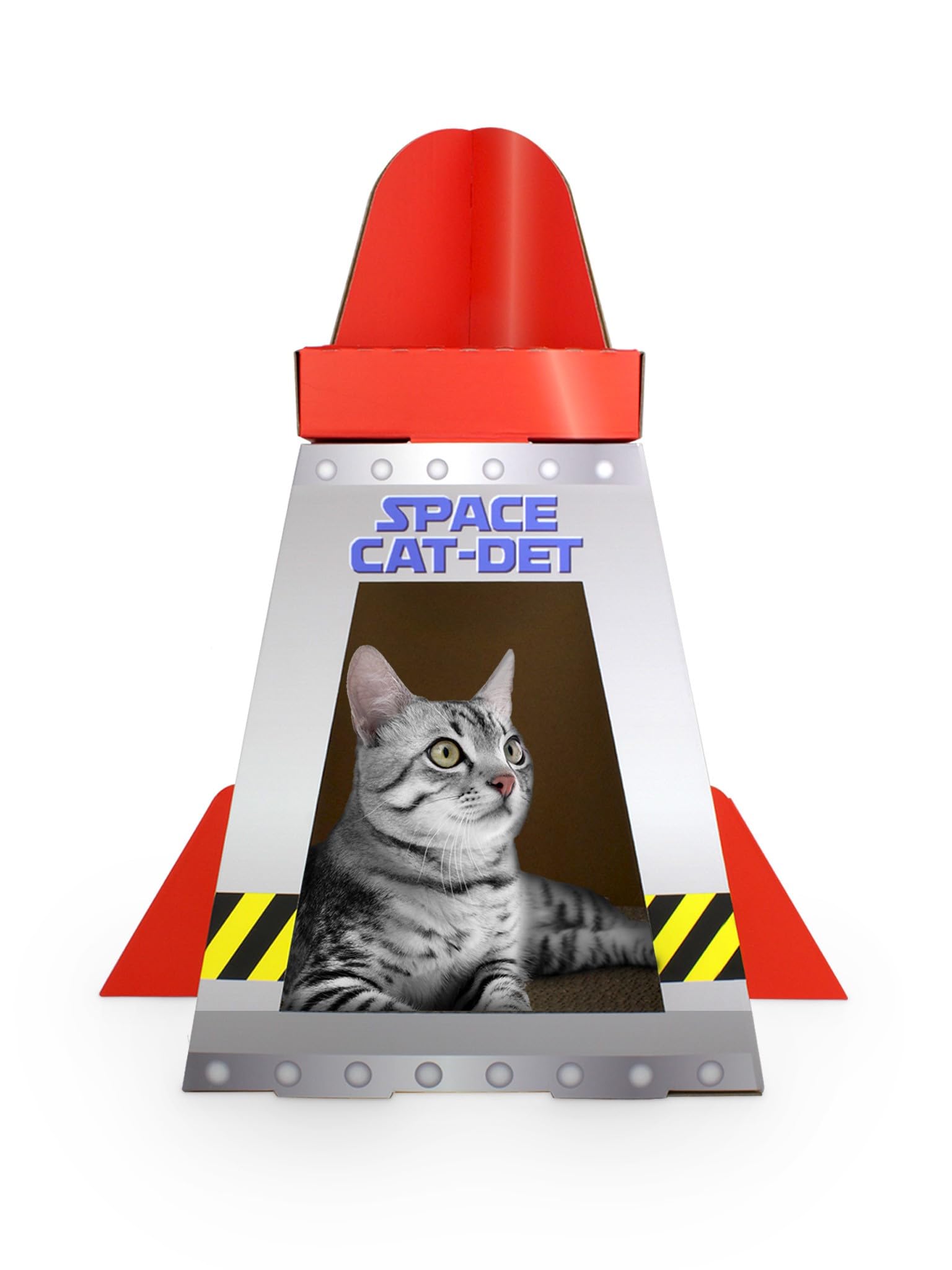 American Cat Club Casa para Gatos con rascador y zacate gatera incluida, Nave Espacial
