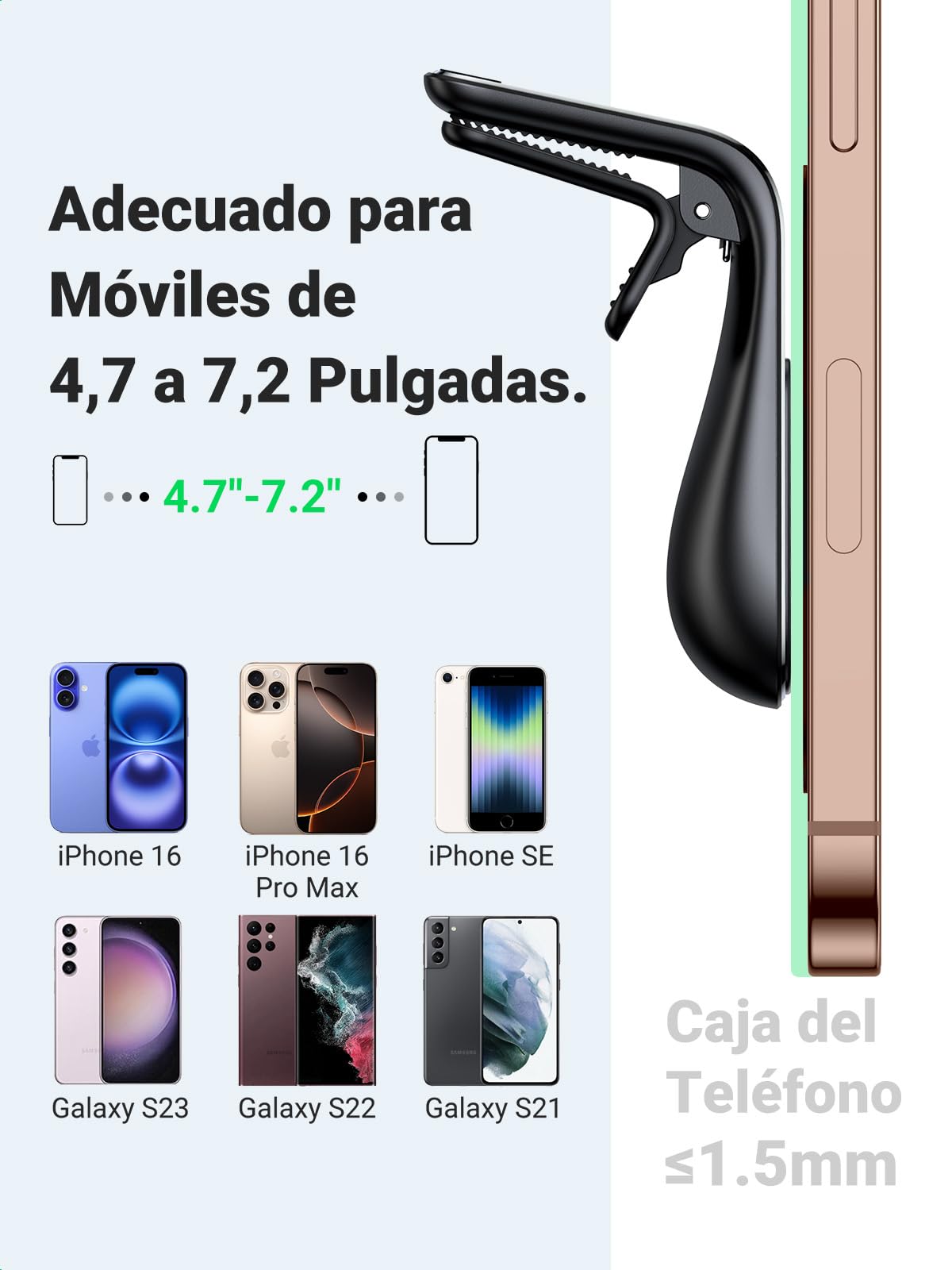 Soporte Celular UGREEN Negro Magnético para Automóvil