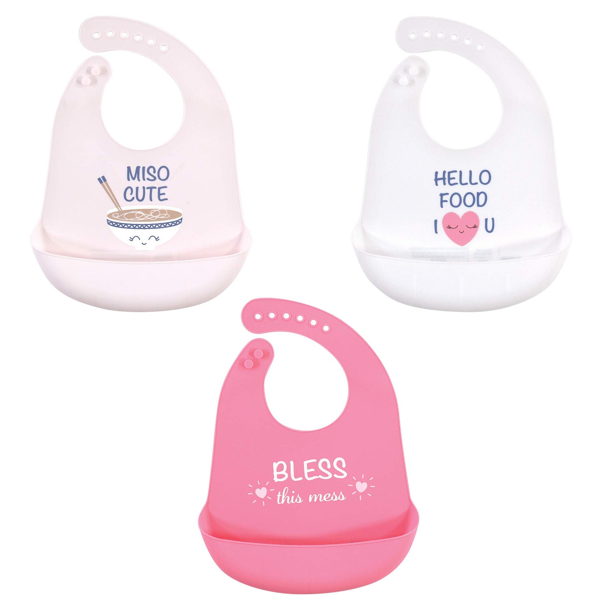 Hudson Baby - Baberos unisex de silicona para bebé, Miso Cute, talla única