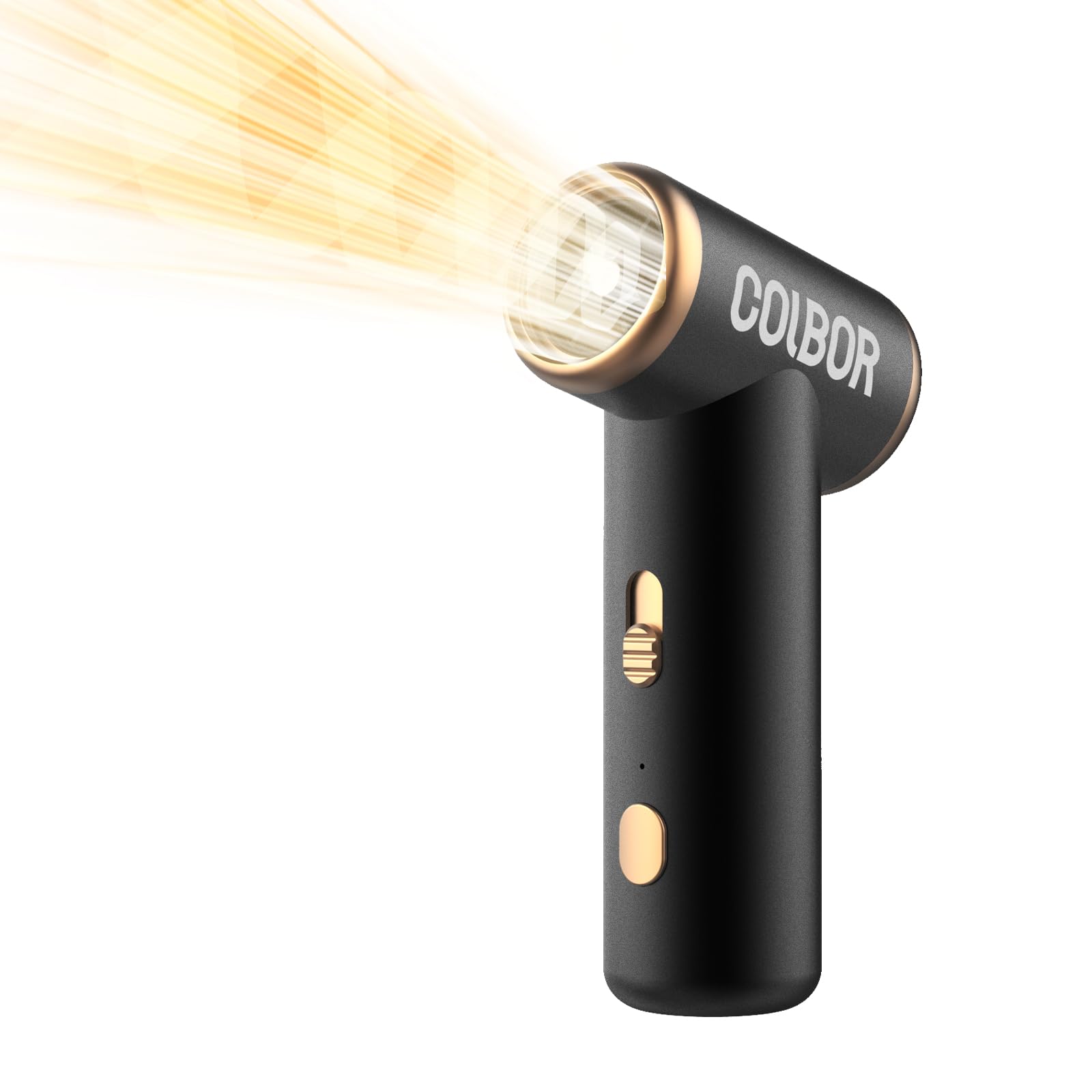 Colbor - Soplador de aire eléctrico AirMaxx A1, 100000 rpm, inalámbrico, luz LED, boquilla, recargable, para teclado de PC, plumero de aire comprimido, 1 unidad