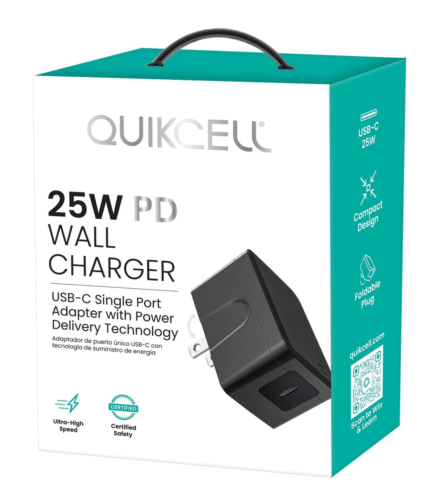 Cargador USB-C QuikCell 25W Salida Única