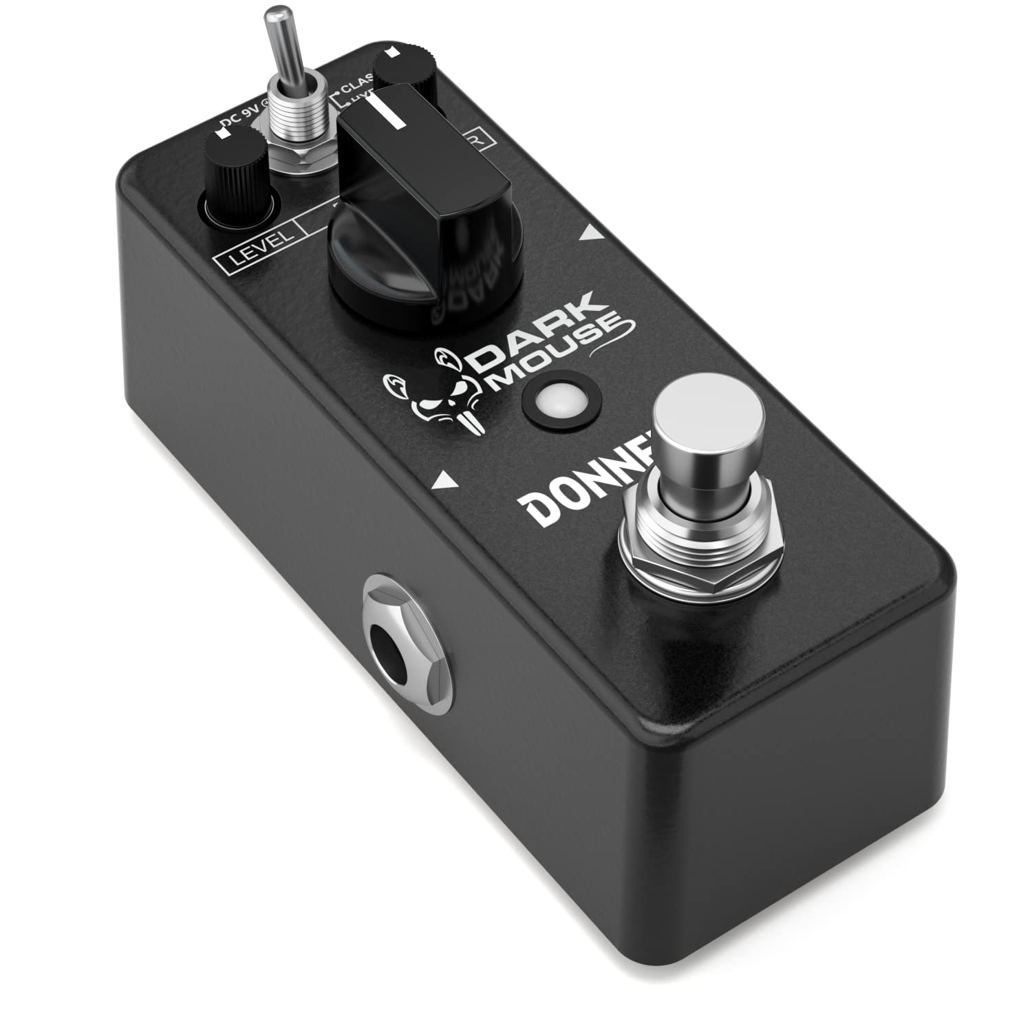 Donner - Pedal de distorsión de mouse oscuro para pedalera, guitarra eléctrica, 2 modos, clásico hiper crujiente a borrosa, pedal de guitarra True Bypass