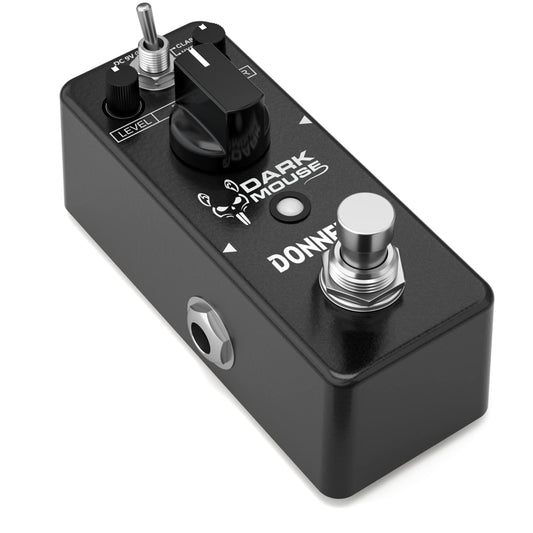 Donner - Pedal de distorsión de mouse oscuro para pedalera, guitarra eléctrica, 2 modos, clásico hiper crujiente a borrosa, pedal de guitarra True Bypass