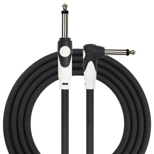 KIRLIN Cable de 1/4 pulgada LGI-202-10/BK 10 pies Straight to Right con Jacket PVC
