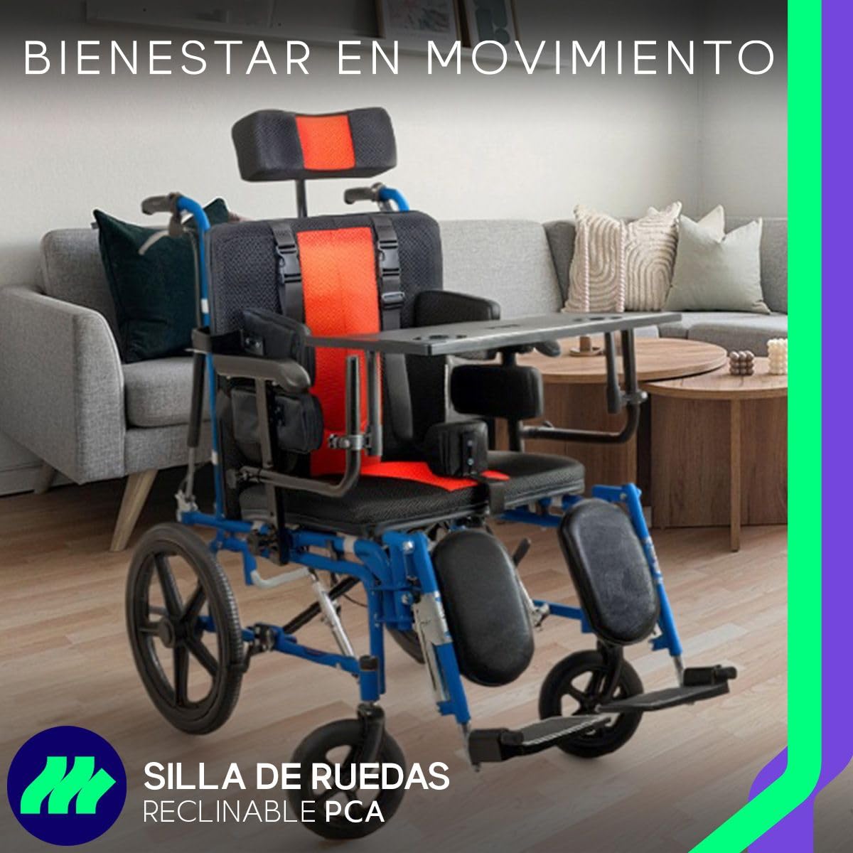 Silla de Ruedas Medical Store Roja Negra Acero Resistente para Adulto con Eleva Piernas Desmontables y Descansabrazos Ajustable para Parálisis Cerebral de Lujo