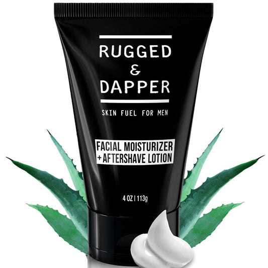 RUGGED & DAPPER Face Moisturizer for Men | 4 Oz. | Daily Anti-aging cream + Aftershave Lotion | Unscented | Organic & Natural Ingredients