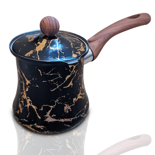 Cafetera turca de 19 onzas – Ibrik turco para café sabroso – Cafetera arábiga multiusos con tapa – Cafetera de acero inoxidable resistente